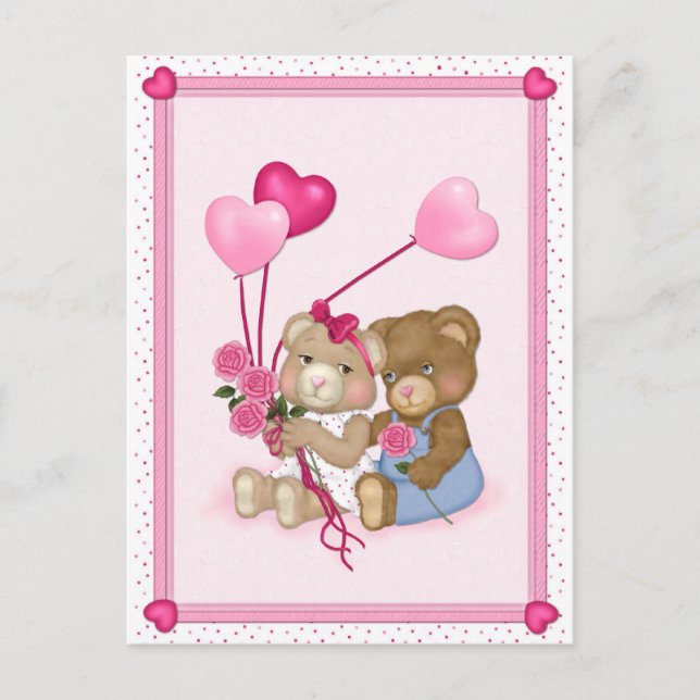 Sweetheart Bears Postcard Postkarte (Vorderseite)