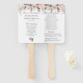 Sweetheart Blush Pink Roses Grüne Hochzeit Fächer