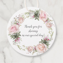 Sweetheart Blush Wreath Round Wedding | Geschenkanhänger