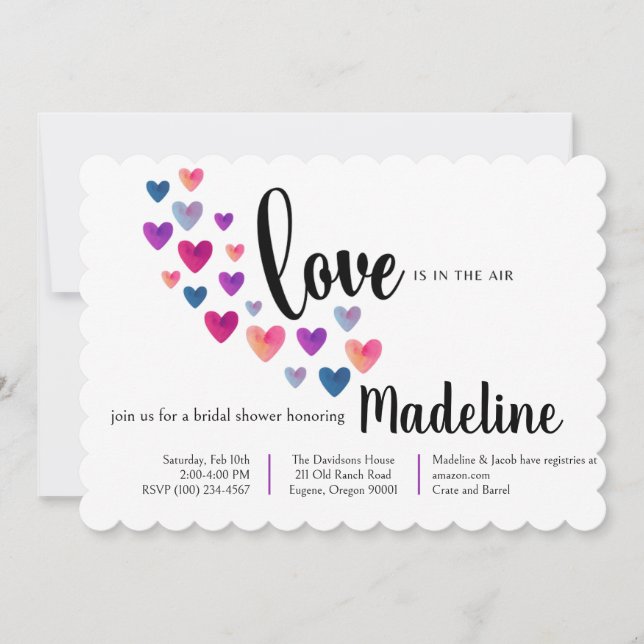 Sweetheart Bridal Dusche Einladung (Vorderseite)