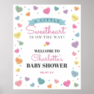 Sweetheart Candy Baby Dusche Begrüßungszeichen Poster
