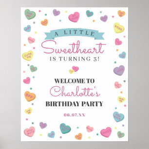 Sweetheart Candy Birthday Welcome Sign Poster