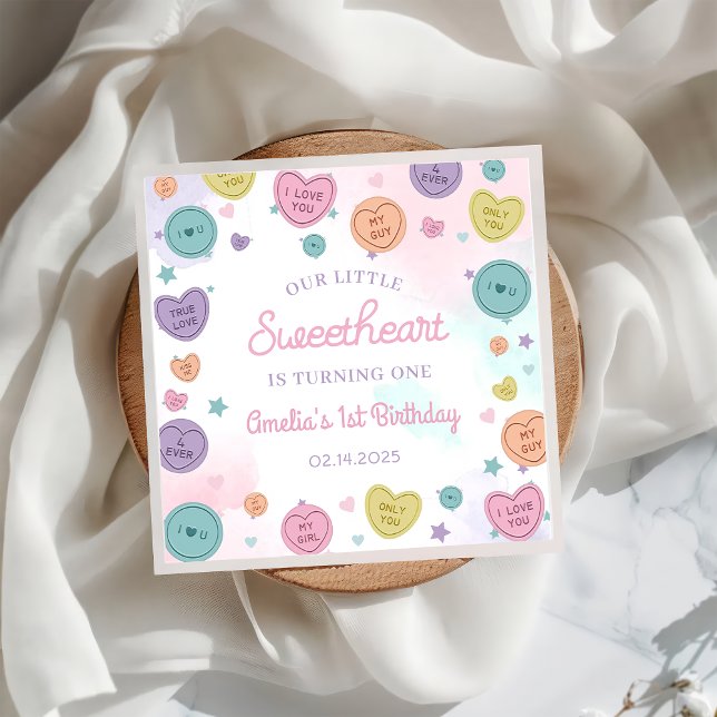 Sweetheart Candy Valentine Birthday Paper Napkin Serviette (Von Creator hochgeladen)