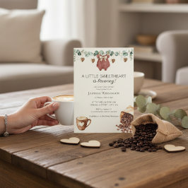 Sweetheart Coffee Brewing Baby Shower Invitation Einladung