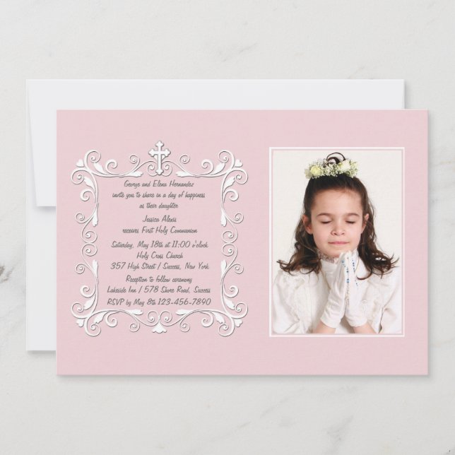 Sweetheart Corners Foto Religiöse Einladung (Vorderseite)