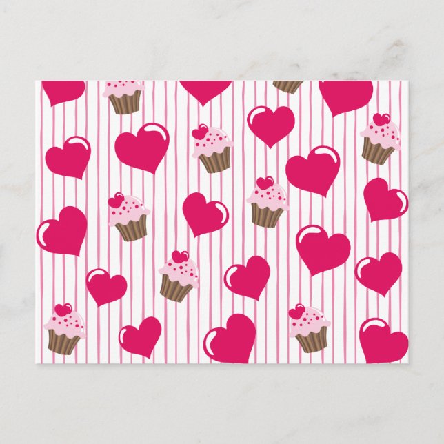 Sweetheart Cupcakes Postcard Postkarte (Vorderseite)