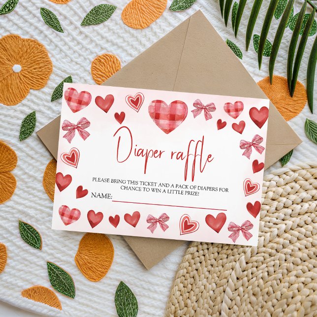 Sweetheart Diaper Raffle Baby Shower Ticket Begleitkarte (Von Creator hochgeladen)