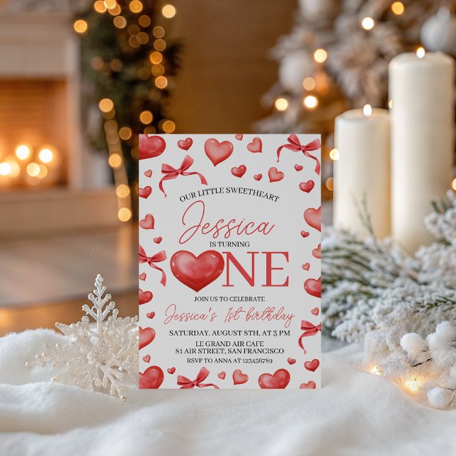 Sweetheart First Birthday Invitation Einladung (Von Creator hochgeladen)