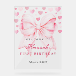 Sweetheart First Birthday Willkommen Akryllische Z Acrylschild