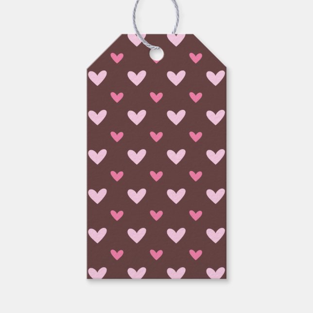 Sweetheart Gift Tag – Pink & Blush Hearts Geschenkanhänger (Vorderseite)