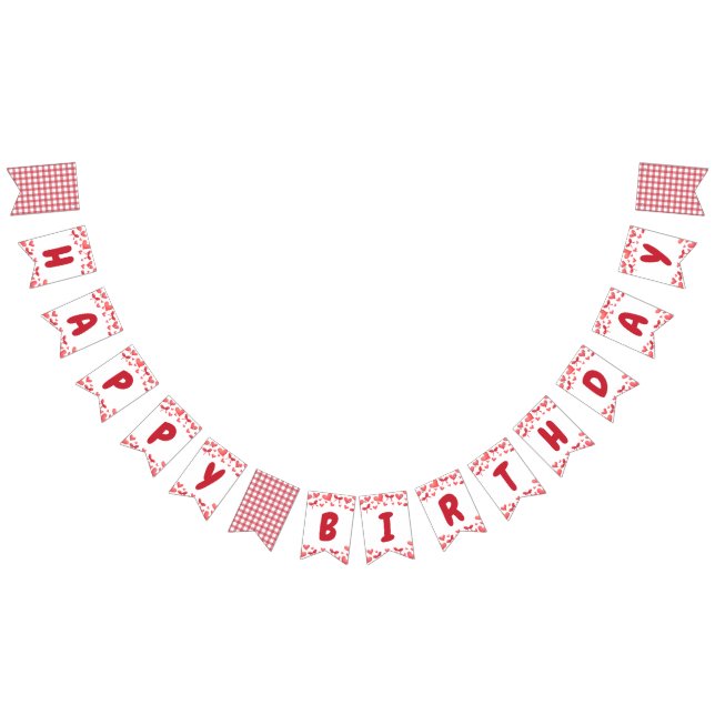 Sweetheart Happy Birthday Banner with Hearts (Alle)