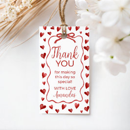 Sweetheart Heart Thank You Favor Tags Geschenkanhänger
