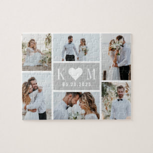 Sweetheart Initials Editable Color Foto Puzzle