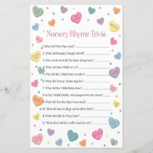 Sweetheart Kinderzimmer Rhyme Trivia Baby Showspie