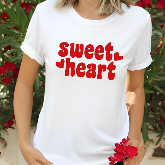 SweetHeart Modern Womens Valentinstag T-Shirt (Von Creator hochgeladen)