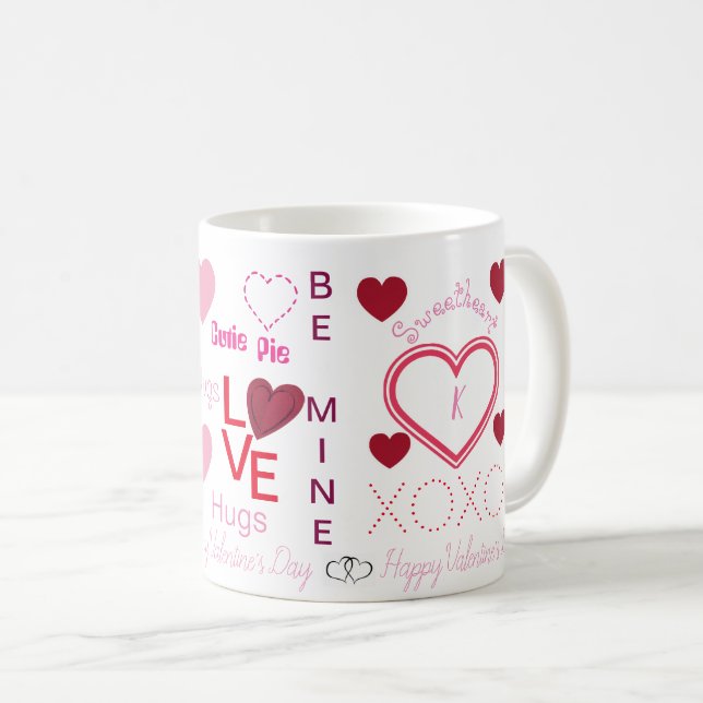 Sweetheart Monogramm-Tasse Kaffeetasse (VorderseiteRechts)