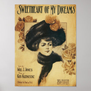 Sweetheart of My Dreams Vintag Songbook Cover Poster