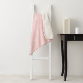 Sweetheart Pastel Pink White Small Sherpa Blanket Sherpadecke