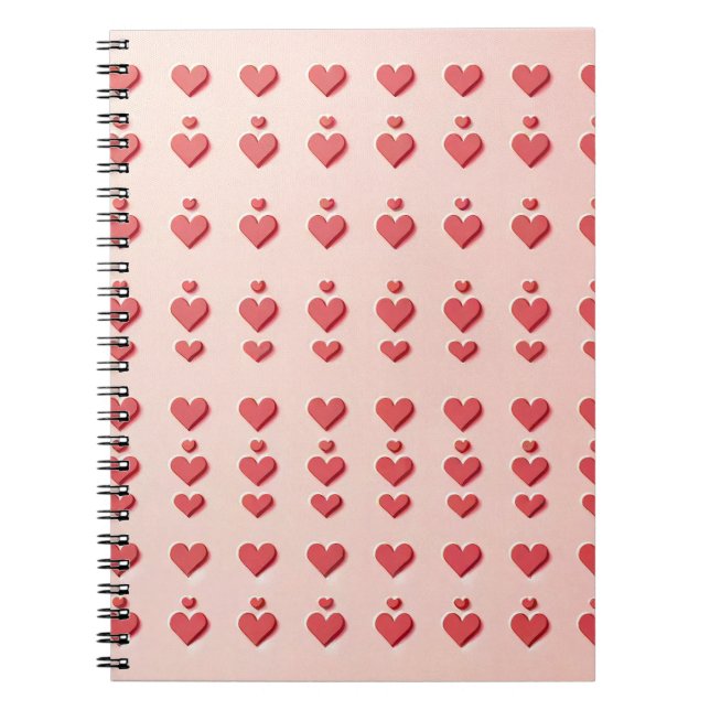 Sweetheart Pink: Adorable Red Hearts Notizblock (Vorderseite)