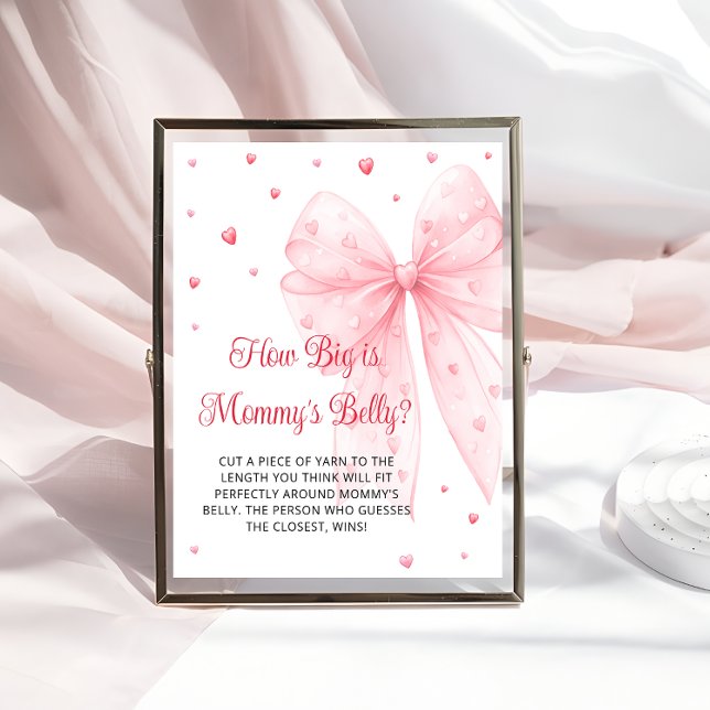 Sweetheart Pink Bow Wie groß ist Mama's Bauch Poster (Von Creator hochgeladen)