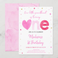 Sweetheart Pink Gold Herzens Erster Geburtstag