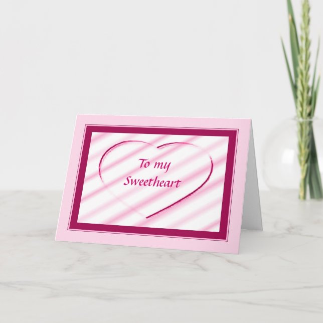 Sweetheart Pink Heart Design Valentine Feiertagskarte (Vorderseite)