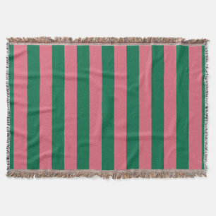 Sweetheart Pink Pickle Green Strip Decke