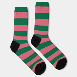 Sweetheart Pink Pickle Green Strip Socken