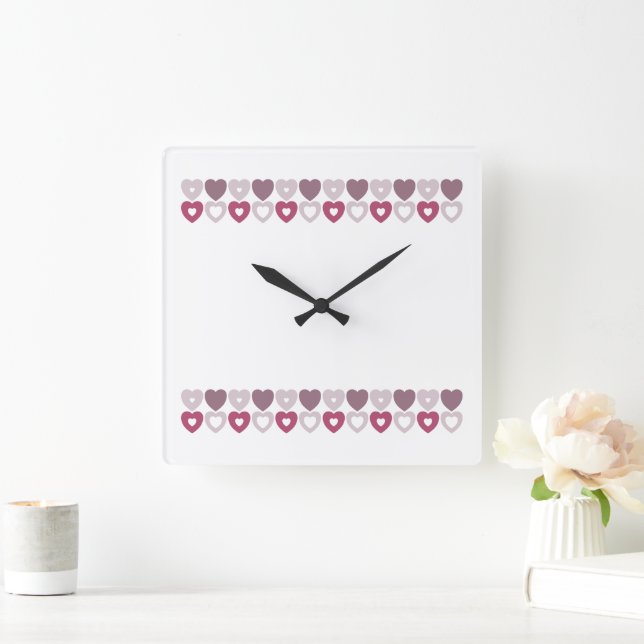 Sweetheart Quilt Tasse Quadratische Wanduhr (Zuhause)