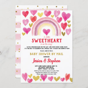 Sweetheart Rainbow Baby Dusche per Mail Wasserfarb Einladung
