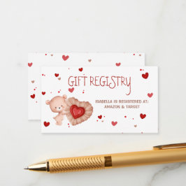 Sweetheart Red Baby Shooter Geschenkkartei Begleitkarte