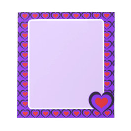 Sweetheart Red & Purple Hearts  Notizblock