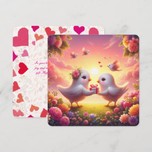 Sweetheart Serenade - Lovebirds Valentine's Card Feiertagskarte
