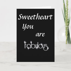 SWEETHEART SIE SIND "FABULOUS" UND "I LIEBE YOU" FEIERTAGSKARTE