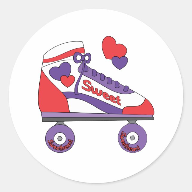 Sweetheart Skate Runder Aufkleber (Vorderseite)