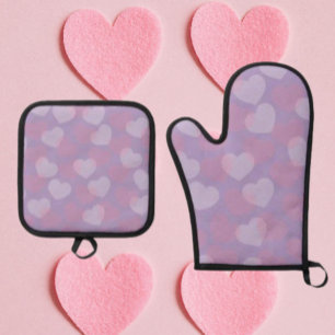 Sweetheart Sprinkle Lavender Heart Ofenhandschuh & Topflappen-Set