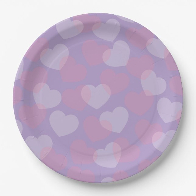 Sweetheart Sprinkle | Lavender Heart Party Teller (Vorderseite)