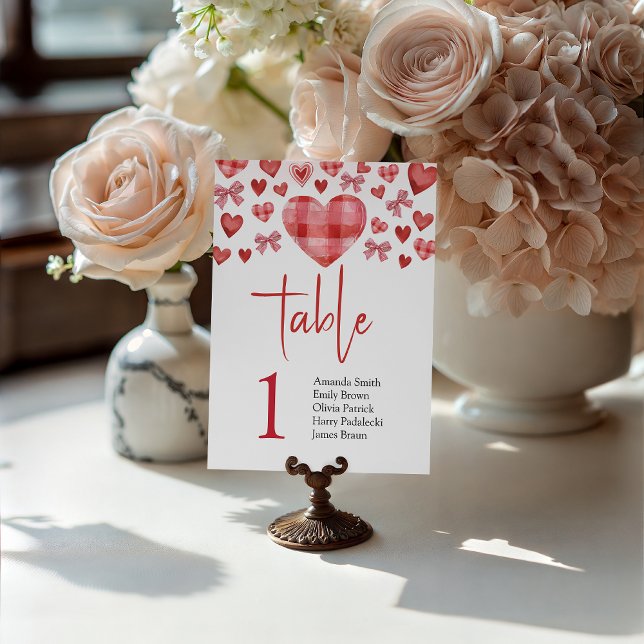 Sweetheart Table Number Sign with Guest Names Sockelschild (Von Creator hochgeladen)