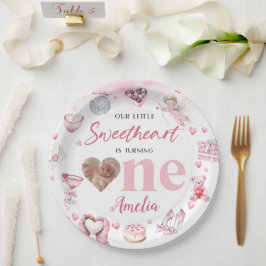 Sweetheart Valentine 1. Geburtstagspapier Teller