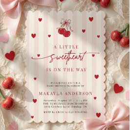 Sweetheart Valentine Girl Baby Shower Einladung