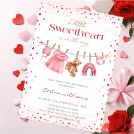 Sweetheart valentine's clothesline baby shower einladung