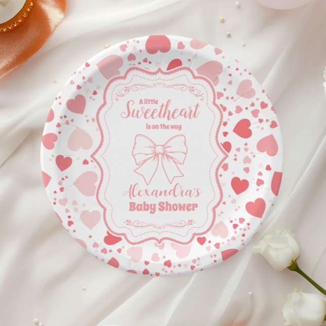 Sweetheart Valentine's Day Baby Shower Pappteller (Von Creator hochgeladen)
