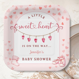 Sweetheart Valentine's Day Girl Baby Shower Pappteller