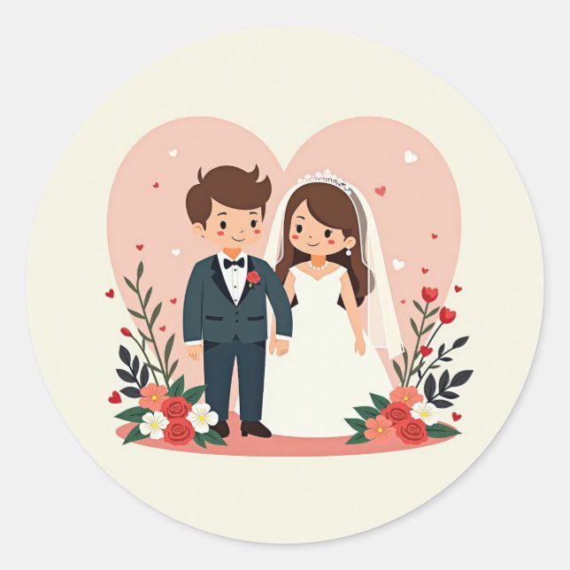 Sweetheart Wedding Couple Stickers (Vorderseite)