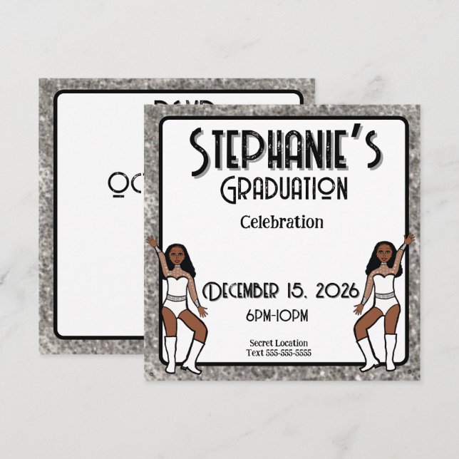 Sweetheart White Silver Dancer: #1 Einladung (Vorne/Hinten)