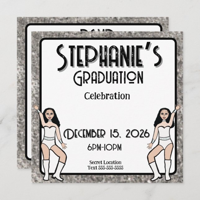 Sweetheart White Silver Dancer: #2 Einladung (Vorne/Hinten)