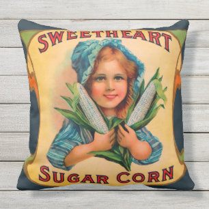 SWEETHEART ZUCKER CORN Vintages Etikett Kissen Für Draußen