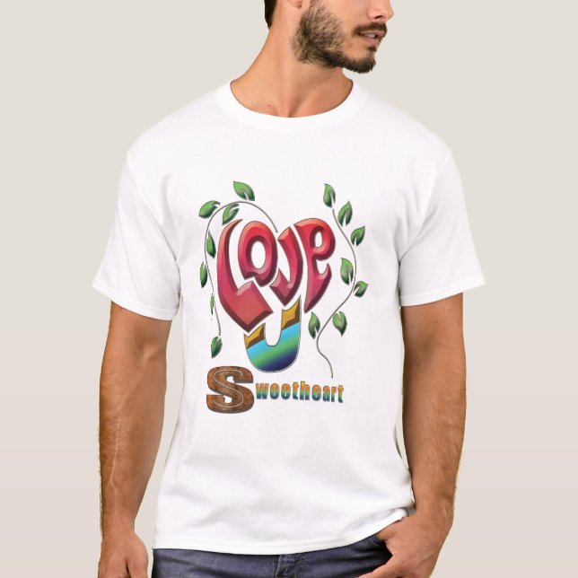 Sweetheart's farbenfrohe Herzline T-Shirt (Vorderseite)