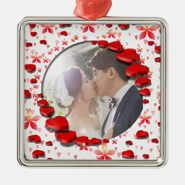 Sweethearts Foto und Text Ornament Aus Metall (Vorne)