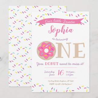 Sweetie Donut Doughnut 1. Geburtstag Einladung